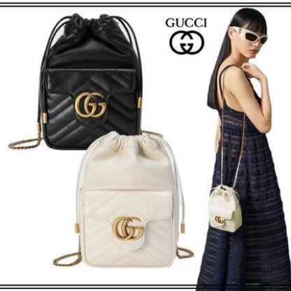 新作 グッチ GGマーモント ミニ バッグ バケット